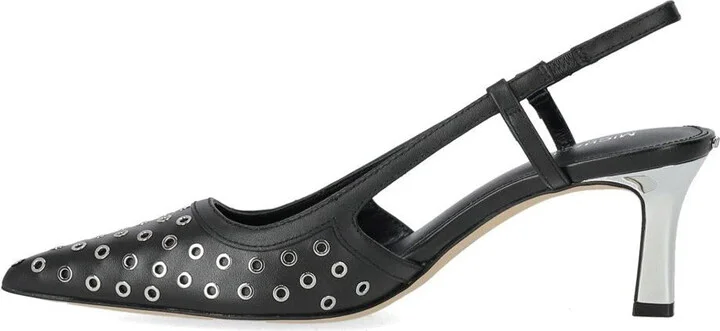Michael Kors Alora Black Silver Slingback Pump - Image 3
