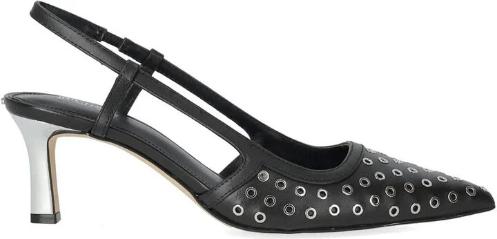 Michael Kors Alora Black Silver Slingback Pump