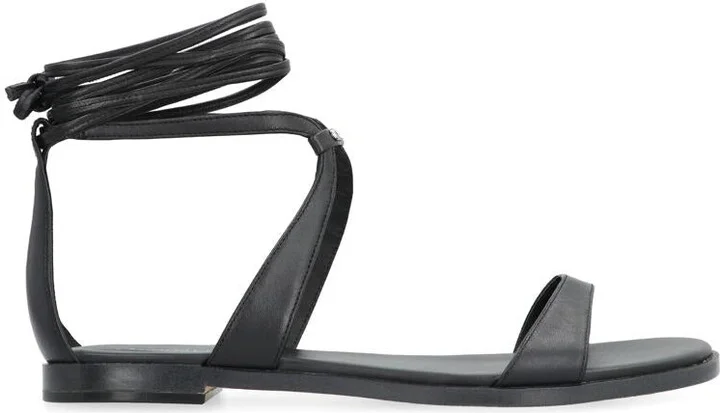 Michael Kors Amara Leather Flat Sandals