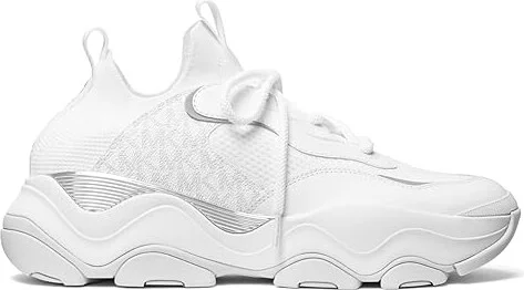 Michael Kors Atlas Knit Trainer Men's Lace-up Boots Bright White : 8 M, Leather - Image 4