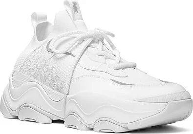 Michael Kors Atlas Knit Trainer Men's Lace-up Boots Bright White : 8 M, Leather