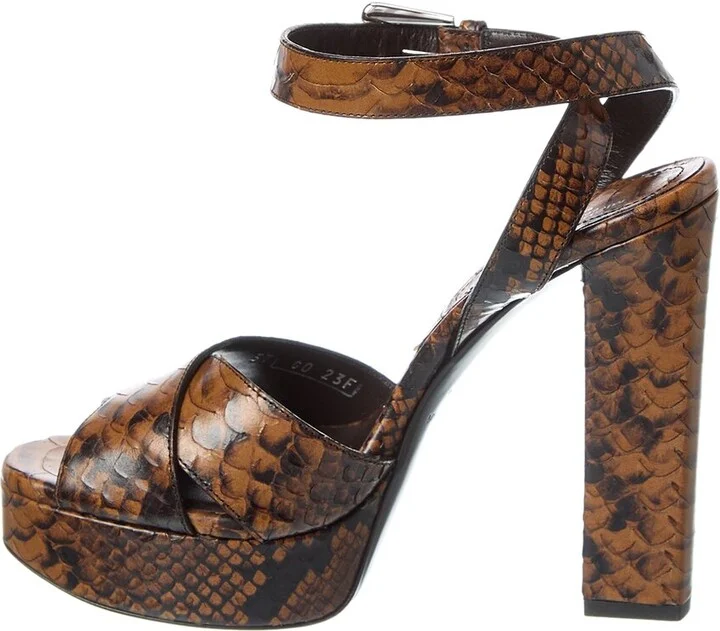 Michael Kors Cannon Runway Python-Embossed Leather Platform Sandal - Image 2