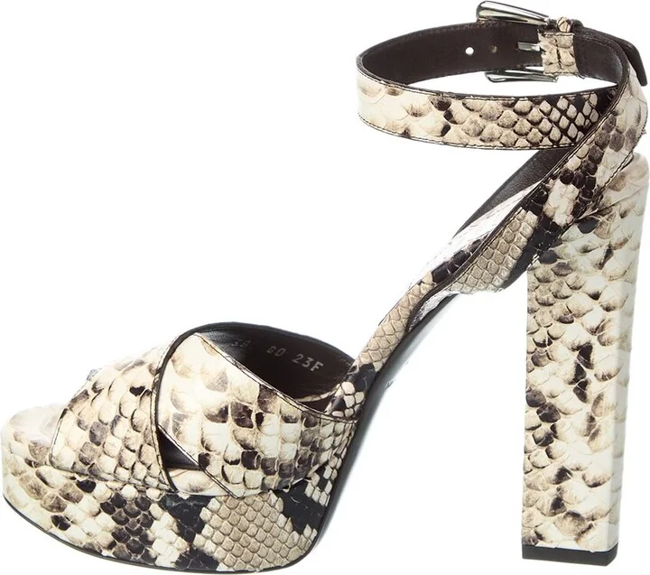 Michael Kors Cannon Runway Python-Embossed Leather Platform Sandal - Image 2