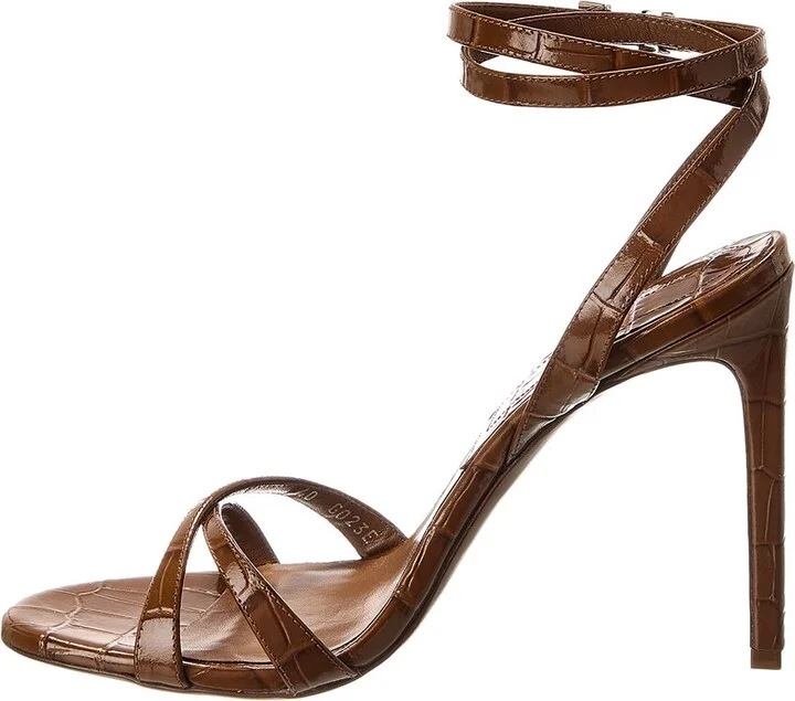 Michael Kors Chrissy Runway Croc-Embossed Leather Sandal - Image 2