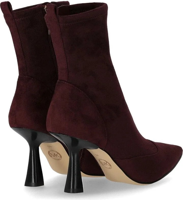 Michael Kors Clara Burgundy Heeled Ankle Boot - Image 4