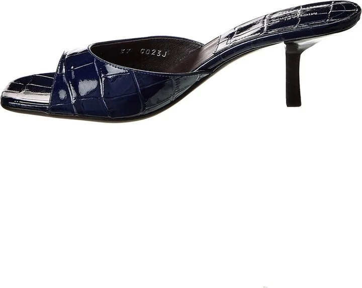 Michael Kors Collection Anita Runway Croc-Embossed Leather Sandal - Image 2