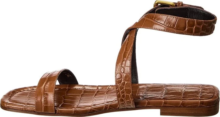 Michael Kors Collection Bridgette Croc-Embossed Leather Sandal - Image 2