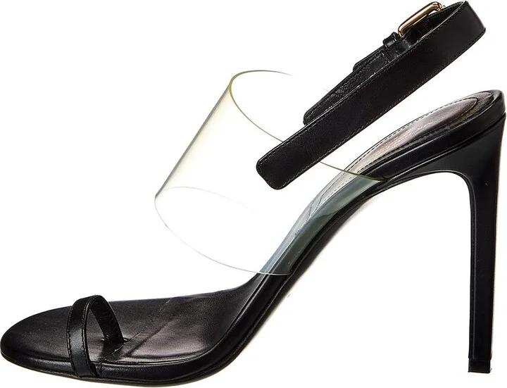 Michael Kors Collection Catherine Leather & Vinyl Sandal - Image 2