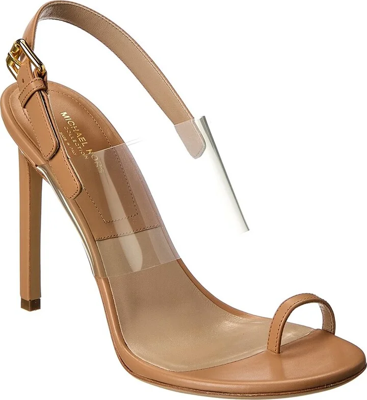 Michael Kors Collection Catherine Leather & Vinyl Sandal