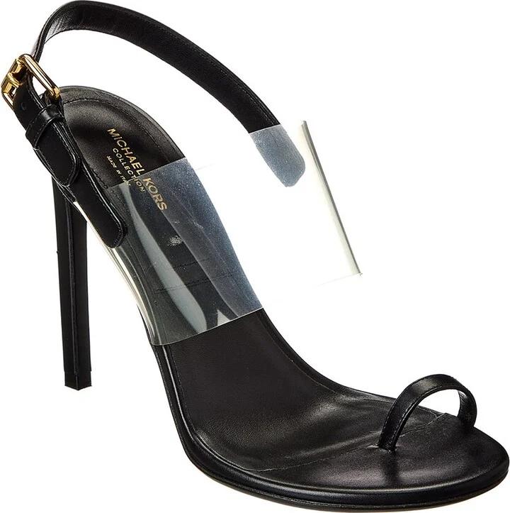 Michael Kors Collection Catherine Leather & Vinyl Sandal