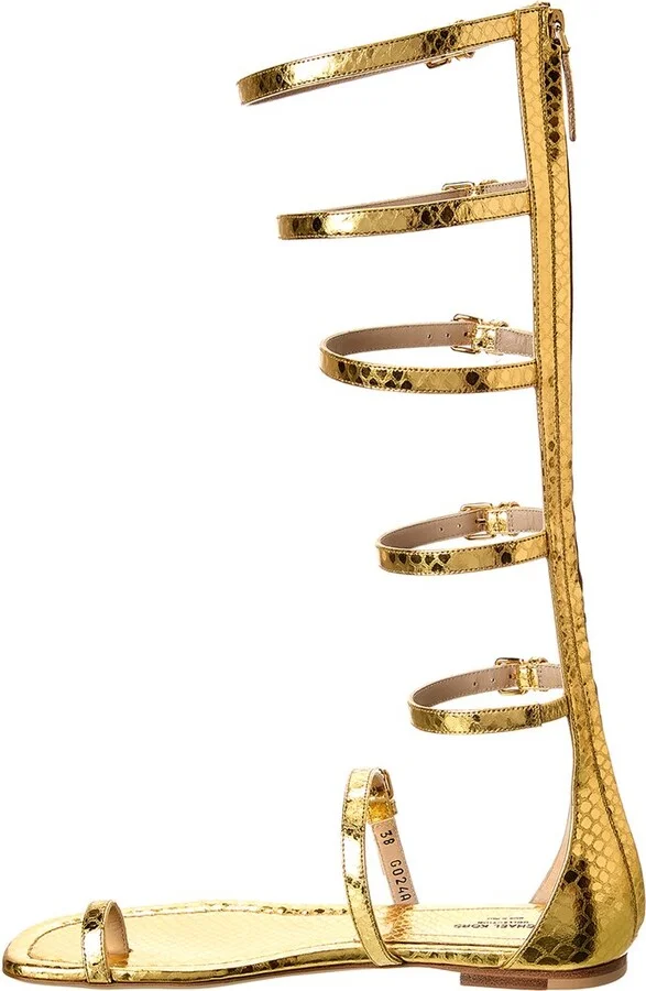 Michael Kors Collection Juliette Python-Embossed Leather Gladiator Sandal - Image 2