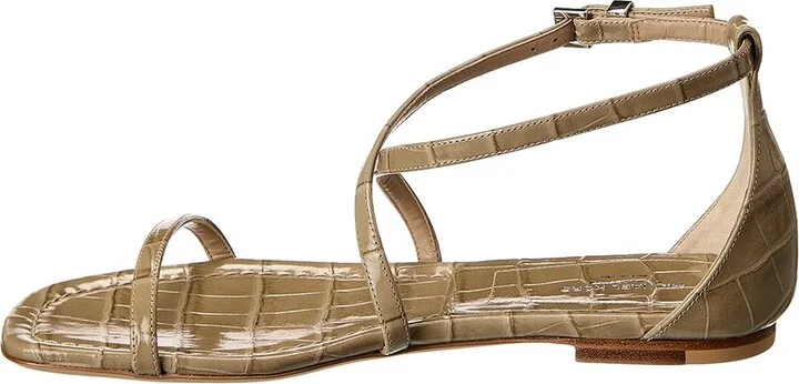 Michael Kors Collection Polly Runway Croc-Embossed Leather Sandal - Image 2