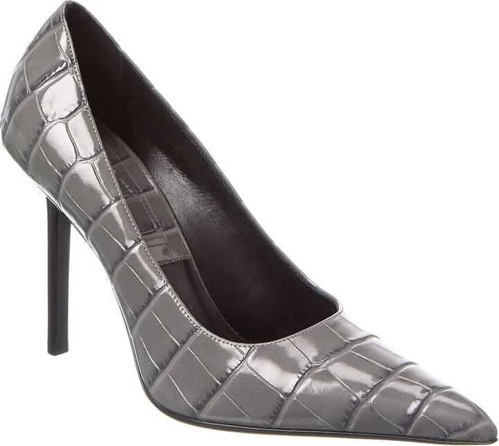 Michael Kors Collection Winona Croc-Embossed Leather Pump