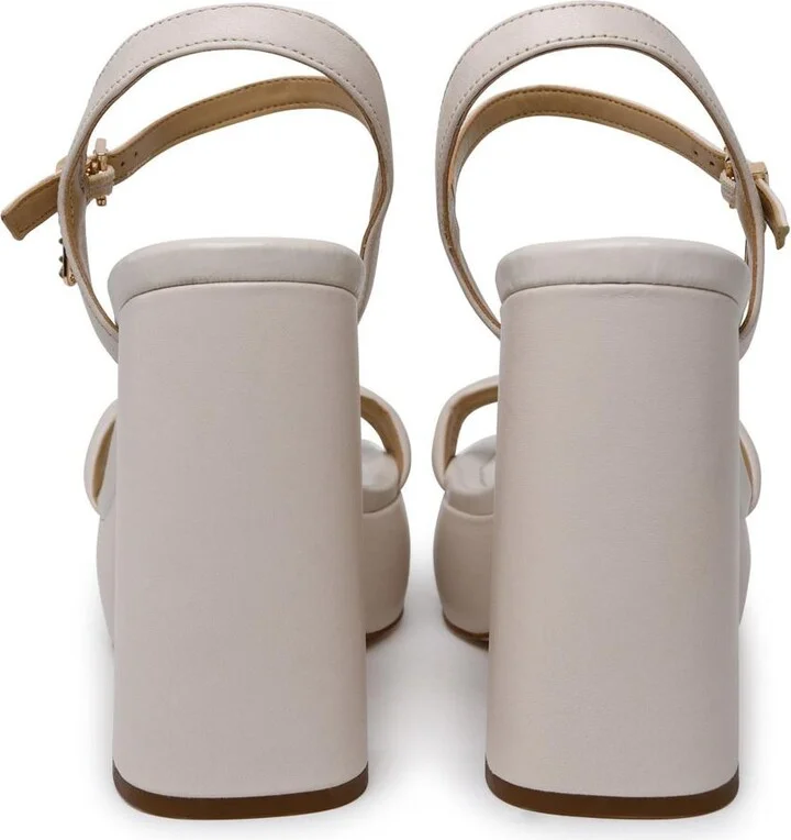 Michael Kors Cream Leather Laci Sandals - Image 4