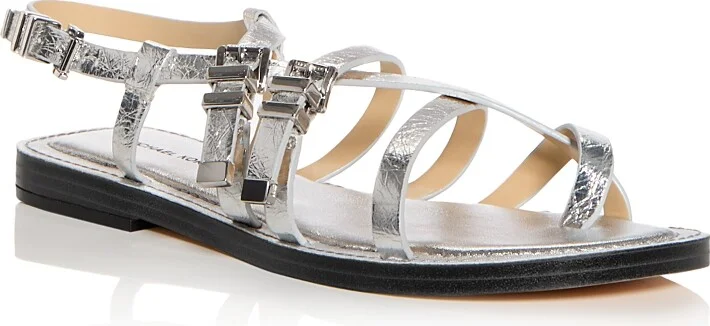 Michael Kors Darrington Snake Embossed Flat Sandals