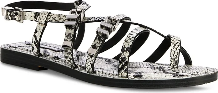 Michael Kors Darrington Snake Embossed Flat Sandals