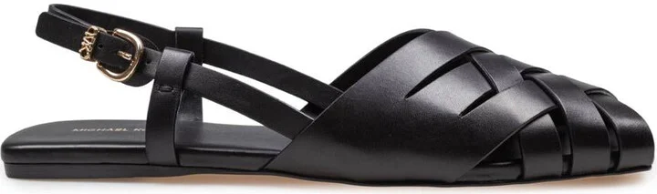 Michael Kors Flat Sandal In Smooth Woven Leather