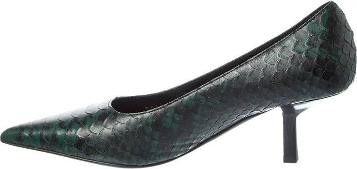 Michael Kors Frankie Runway Python-Embossed Leather Pump - Image 2