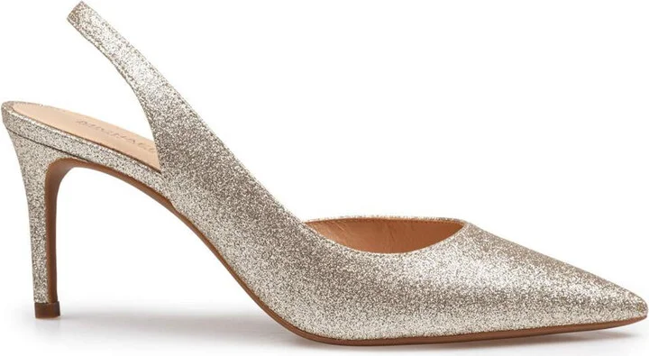 Michael Kors Glitter Metallic Mesh Slingback Pumps