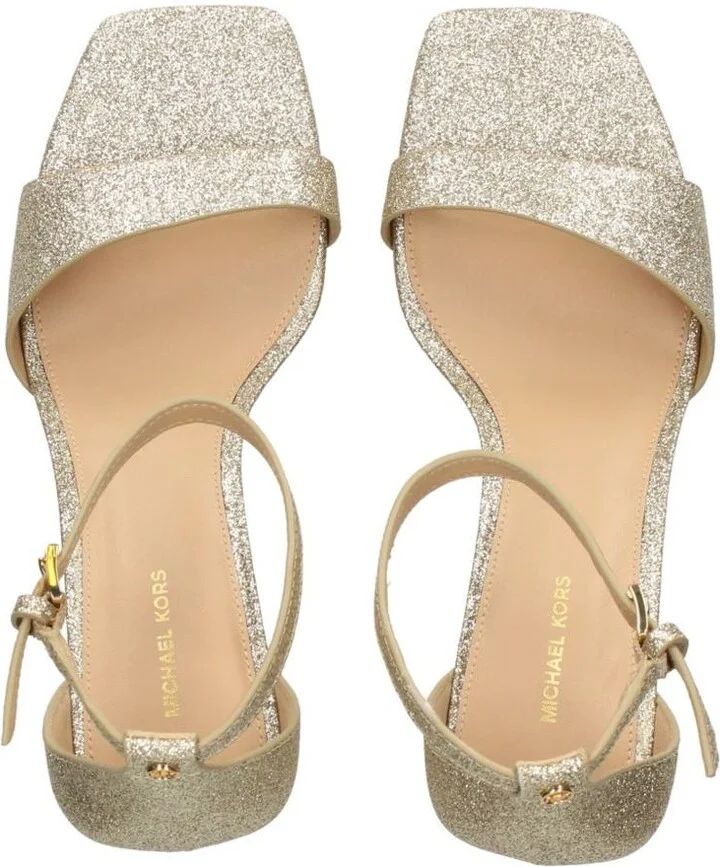 Michael Kors 'Jaida' Glitter Gold-Tone Heel Sandals - Image 2