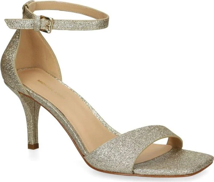 Michael Kors 'Jaida' Glitter Gold-Tone Heel Sandals - Image 3
