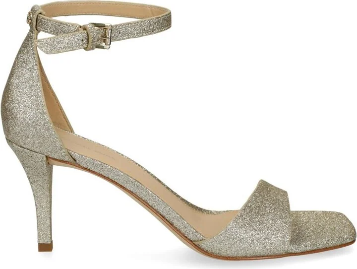 Michael Kors 'Jaida' Glitter Gold-Tone Heel Sandals