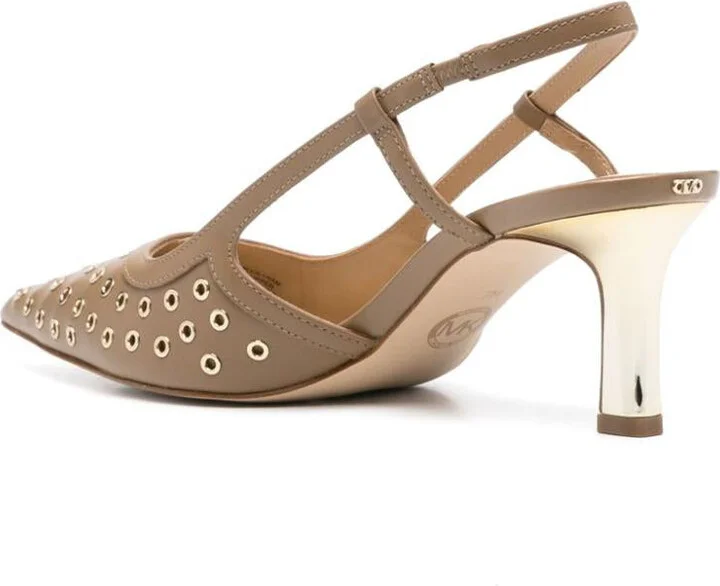 Michael Kors Leather 'Alora' Slingback In Beige - Image 2