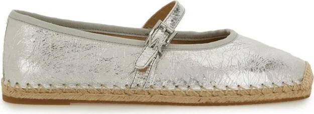 Michael Kors Lynn Metallic Leather Ballet Espadrilles