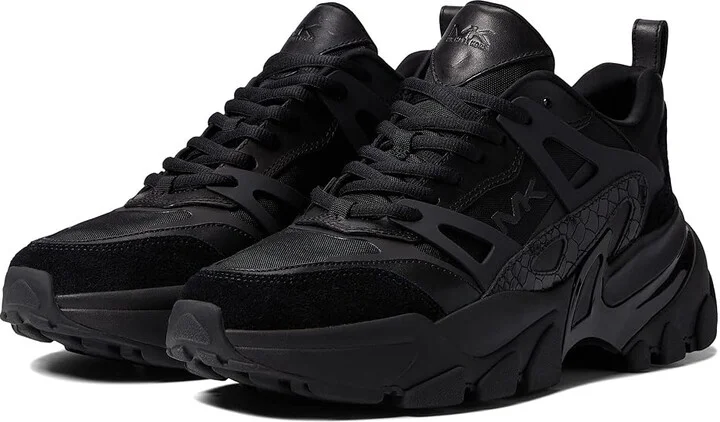 Michael Kors Nick Trainer Men's Shoes Black : 10 M, Leather/Suede/Textile