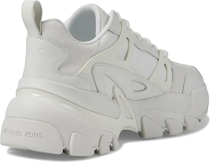 Michael Kors Nick Trainer Men's Shoes Optic White-1 : 10 M, Leather/Suede/Textile - Image 4
