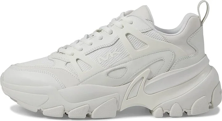 Michael Kors Nick Trainer Men's Shoes Optic White-1 : 10 M, Leather/Suede/Textile - Image 6