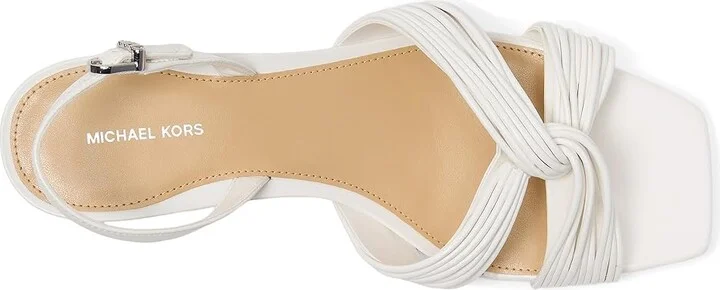 MICHAEL Michael Kors Alessia Kitten Sandal Women's Sandals Optic White : 7 M, Synthetic - Image 2