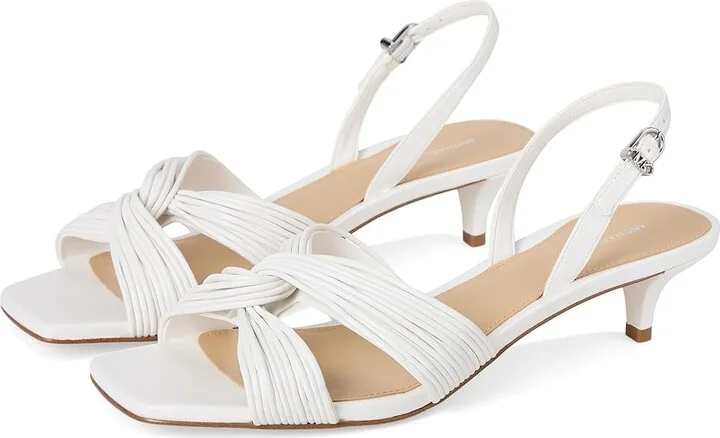 MICHAEL Michael Kors Alessia Kitten Sandal Women's Sandals Optic White : 7 M, Synthetic