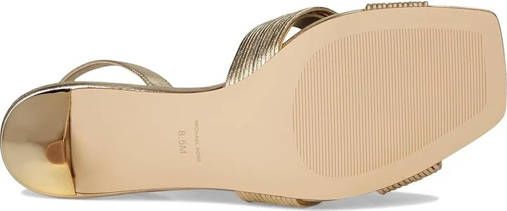 MICHAEL Michael Kors Alessia Kitten Sandal Women's Sandals Pale Gold : 7.5 M, Synthetic - Image 3