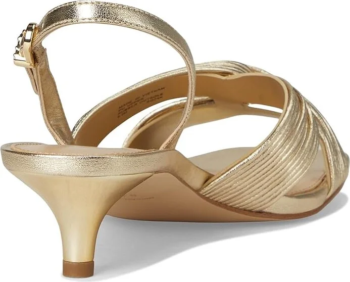 MICHAEL Michael Kors Alessia Kitten Sandal Women's Sandals Pale Gold : 7.5 M, Synthetic - Image 4