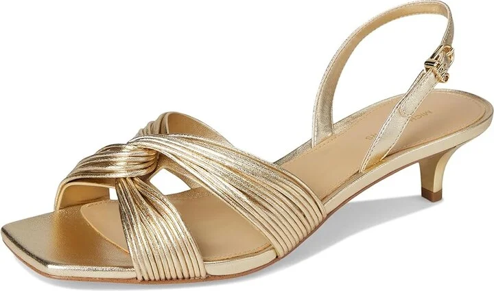 MICHAEL Michael Kors Alessia Kitten Sandal Women's Sandals Pale Gold : 7.5 M, Synthetic - Image 5