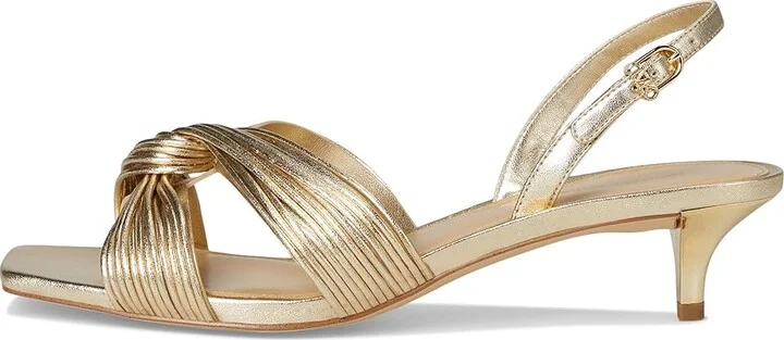 MICHAEL Michael Kors Alessia Kitten Sandal Women's Sandals Pale Gold : 7.5 M, Synthetic - Image 6