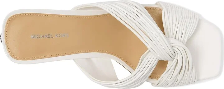 MICHAEL Michael Kors Alessia Mule Sandal Women's Sandals Optic White : 10 M, Leather/Rubber - Image 2