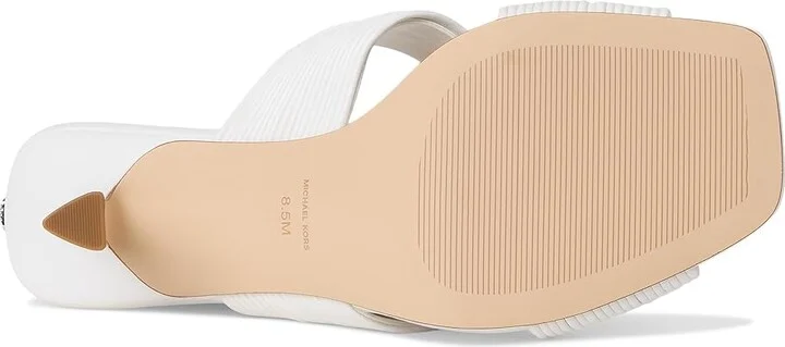 MICHAEL Michael Kors Alessia Mule Sandal Women's Sandals Optic White : 10 M, Leather/Rubber - Image 3