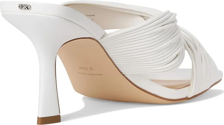 MICHAEL Michael Kors Alessia Mule Sandal Women's Sandals Optic White : 10 M, Leather/Rubber - Image 4