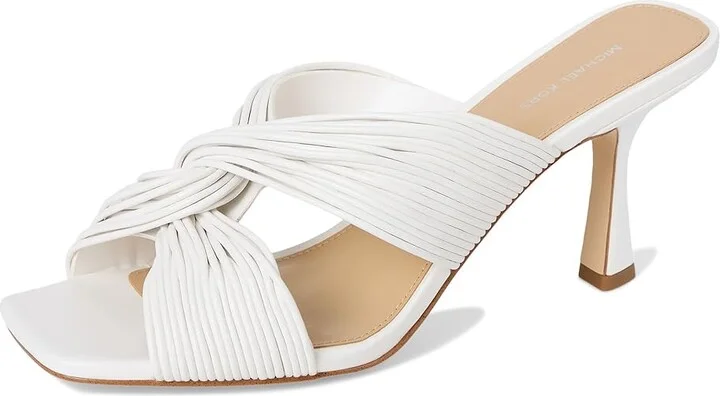 MICHAEL Michael Kors Alessia Mule Sandal Women's Sandals Optic White : 10 M, Leather/Rubber - Image 5