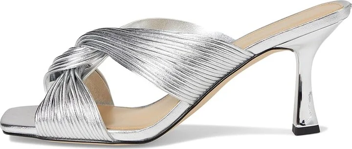 MICHAEL Michael Kors Alessia Mule Sandal Women's Sandals Silver : 9.5 M, Leather/Rubber - Image 6