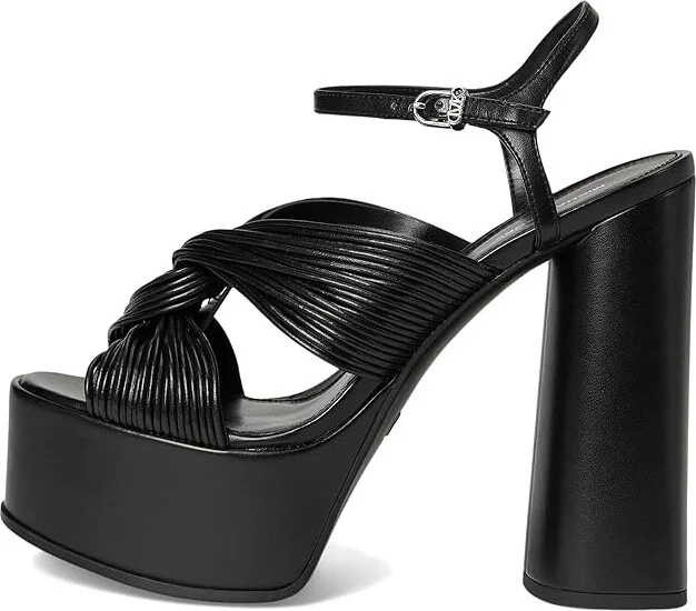 MICHAEL Michael Kors Alessia Platform Sandal Women's Wedge Shoes Black : 5.5 M, Leather/Rubber - Image 6