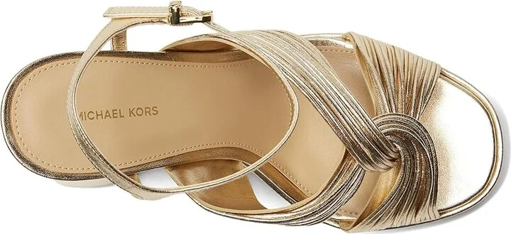 MICHAEL Michael Kors Alessia Platform Sandal Women's Wedge Shoes Pale Gold : 7.5 M, Leather/Rubber - Image 2