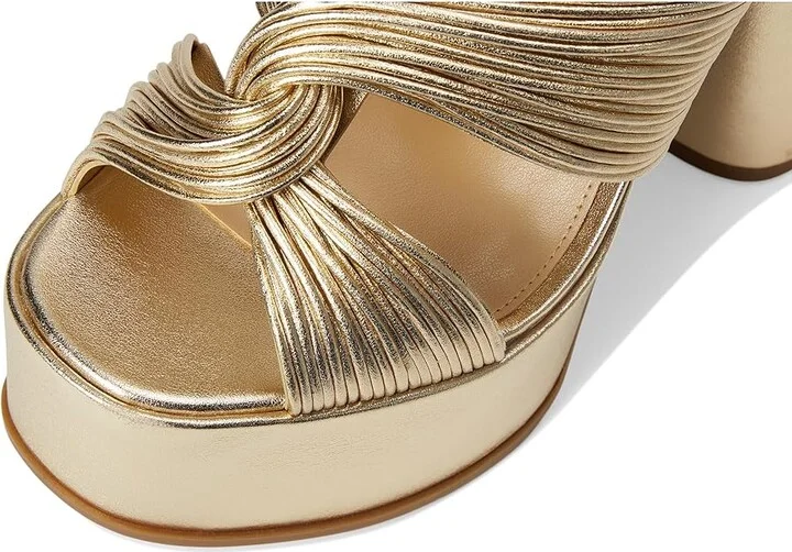 MICHAEL Michael Kors Alessia Platform Sandal Women's Wedge Shoes Pale Gold : 7.5 M, Leather/Rubber - Image 7