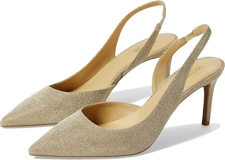 MICHAEL Michael Kors Alina Flex Sling Pump Women's Shoes Pale Gold : 8 M, Leather