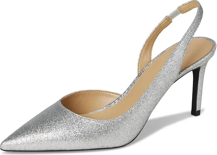 MICHAEL Michael Kors Alina Flex Sling Pump Women's Shoes Silver : 7 M, Leather - Image 5