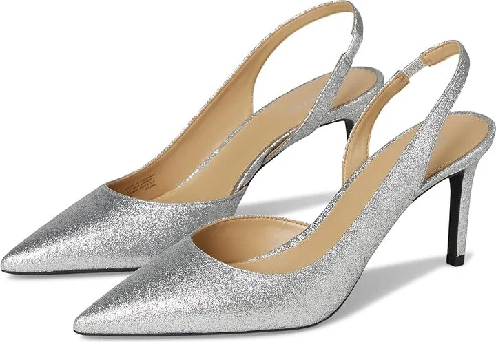 MICHAEL Michael Kors Alina Flex Sling Pump Women's Shoes Silver : 7 M, Leather