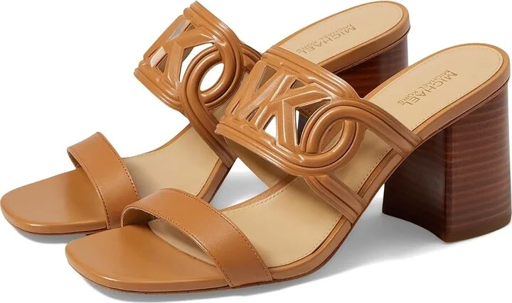 MICHAEL Michael Kors Alma Mid Sandal Women's Sandals Pale Peanut : 7 M, Leather/Rubber