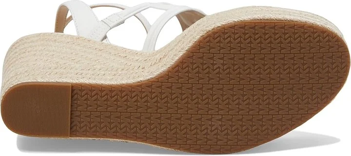 MICHAEL Michael Kors Alma Wedge Espadrille Women's Sandals Optic White : 10 M, Jute/Leather/Rubber - Image 3
